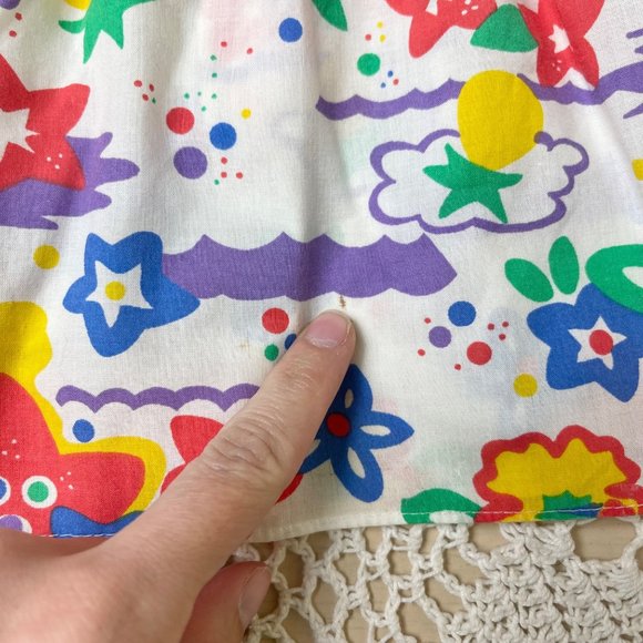 Vintage 1990s Catton Candy Baby Girl 3t Asymmetrical Floral Summer Top - Picture 2 of 3